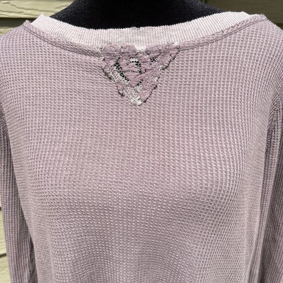 Dylan women’s size XL textured thermal long sleeve top, lace back - Picture 1 of 10